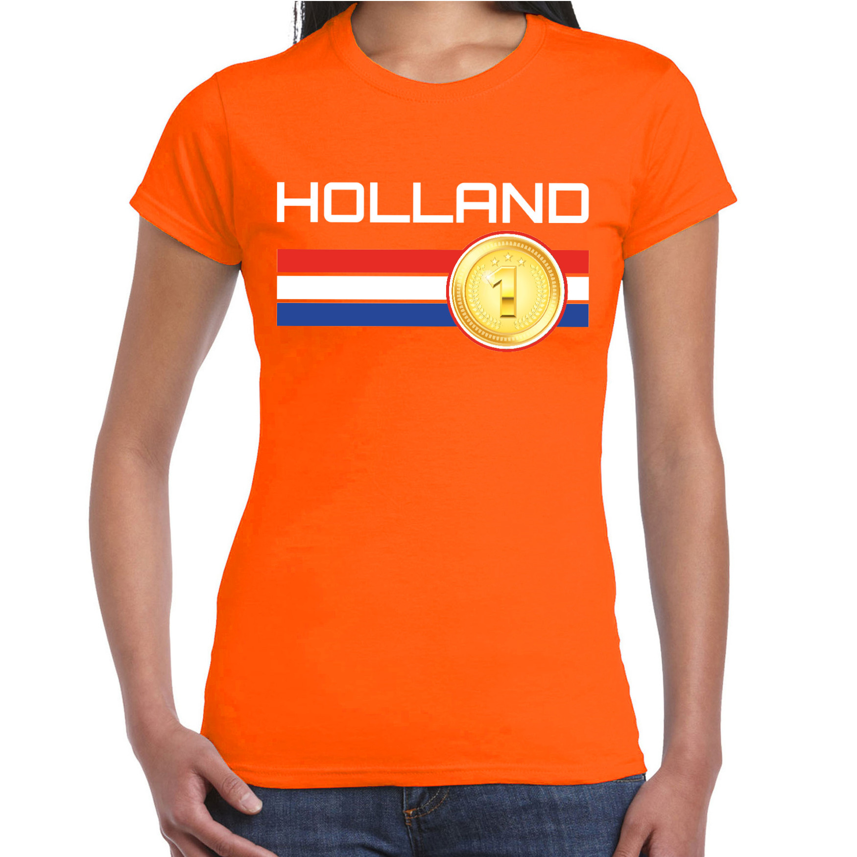Holland landen t-shirt oranje dames
