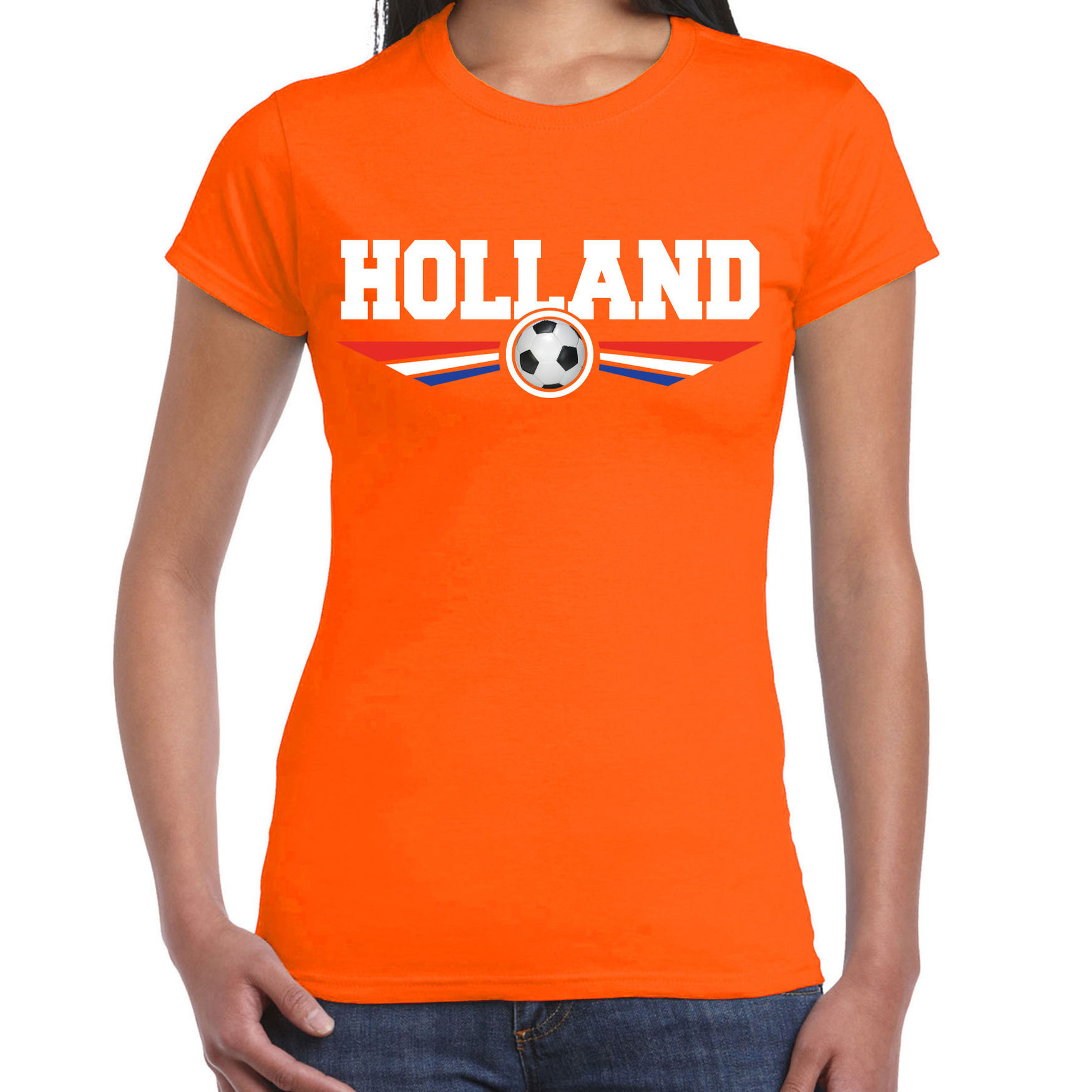 Holland landen-voetbal t-shirt oranje dames