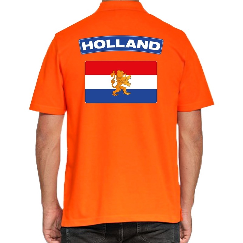 Holland supporter poloshirt oranje voor heren