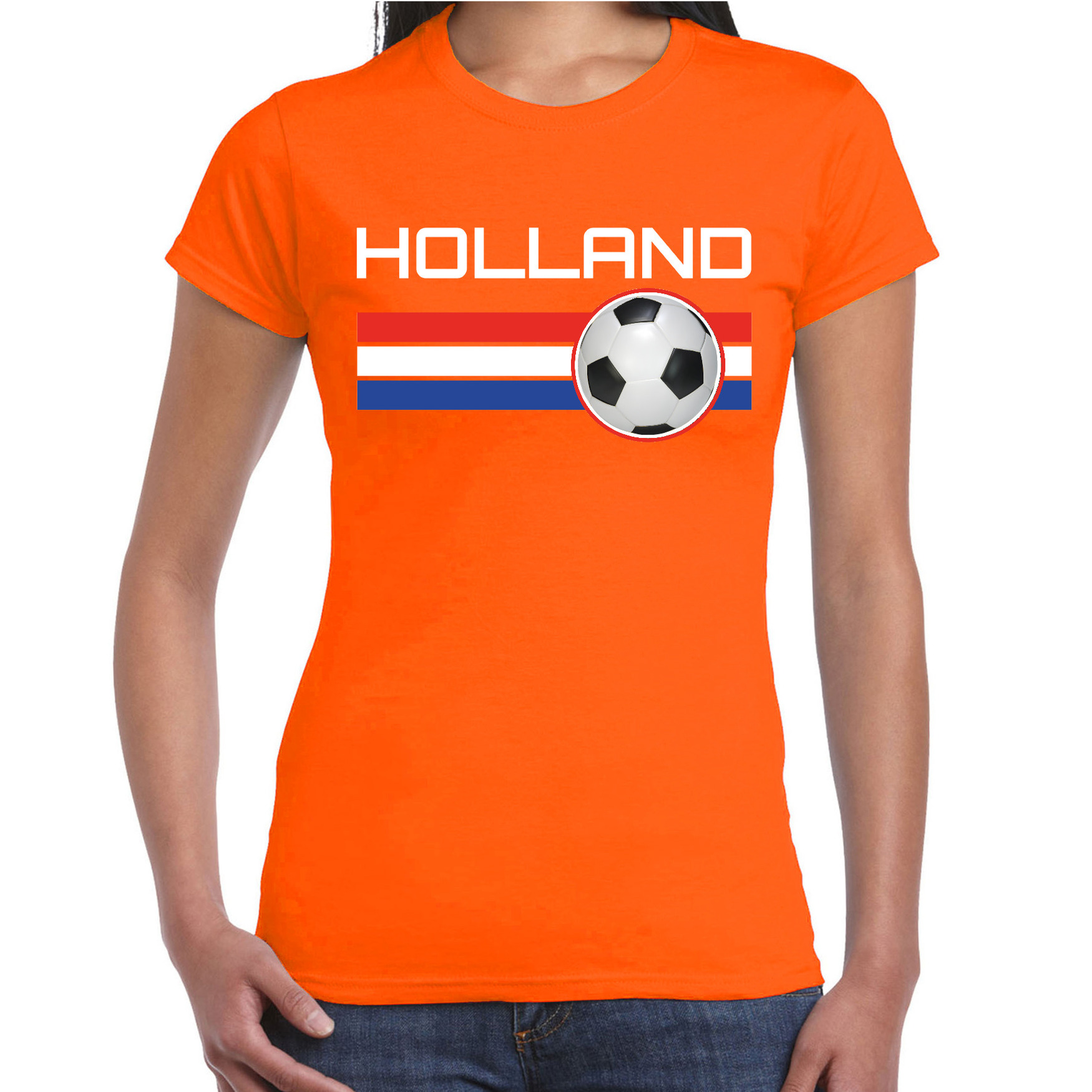 Holland voetbal-landen t-shirt oranje dames