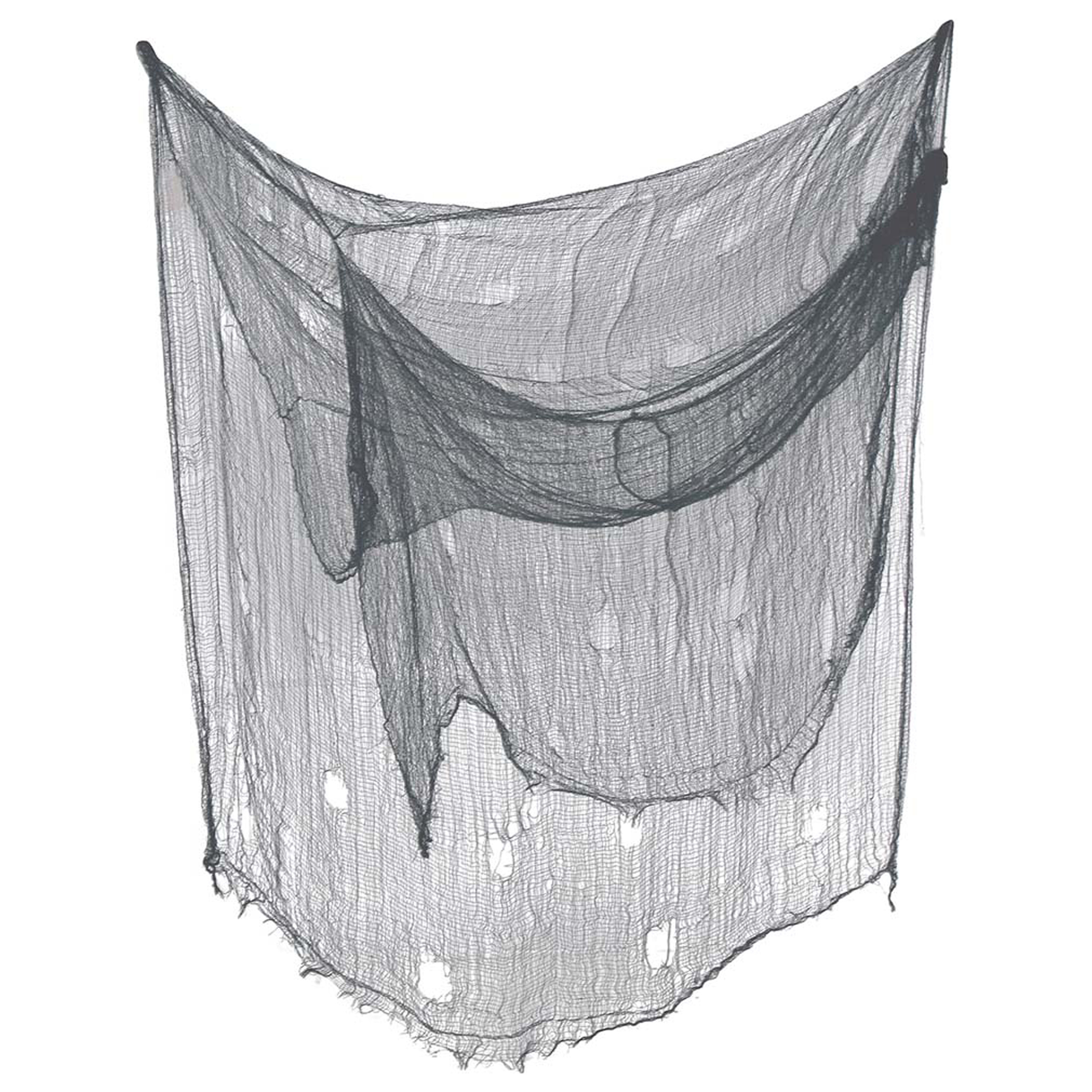 Horror-halloween deco wand-muur-plafond gordijn stof grijs 200 x 500 cm griezel uitstraling