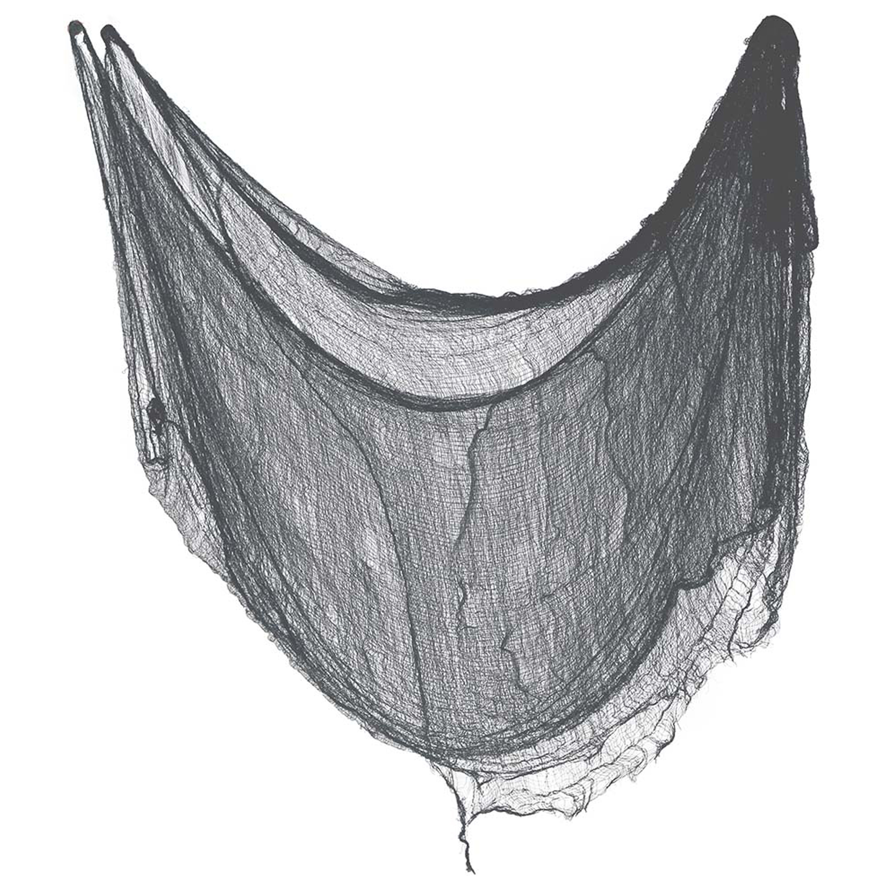 Horror-halloween deco wand-muur-plafond gordijn stof zwart 76 x 228 cm griezel uitstraling