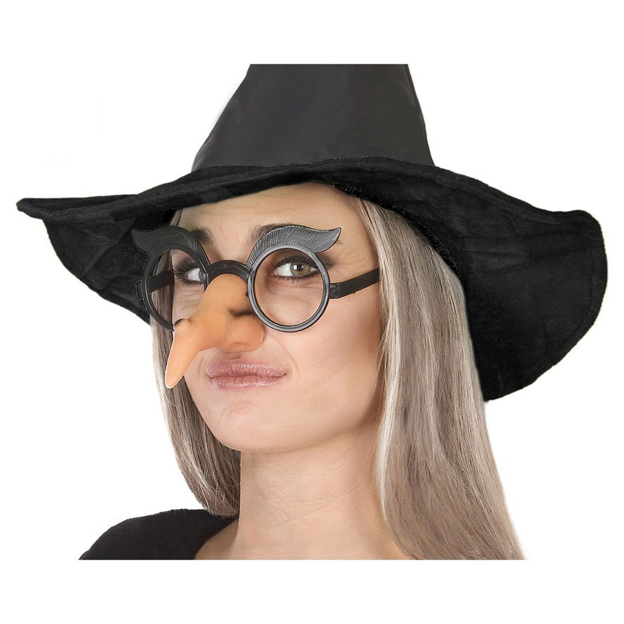 Horror-Halloween verkleed accessoires bril met heksen neus