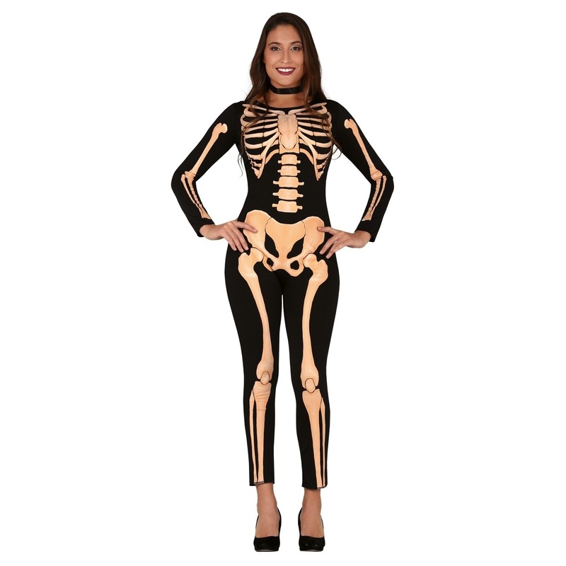 Horror skelet verkleed pak-kostuum voor dames