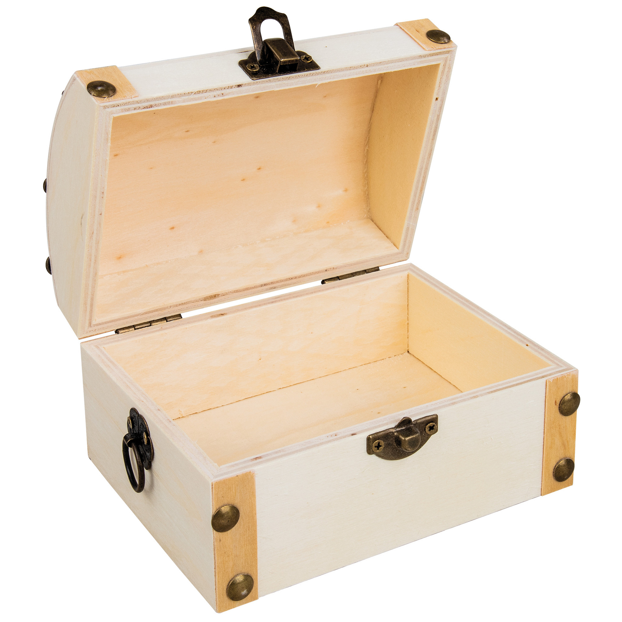 Houten kistje-box met sluiting en deksel 13 x 10 x 8 cm Sieraden-spulletjes-sleutels