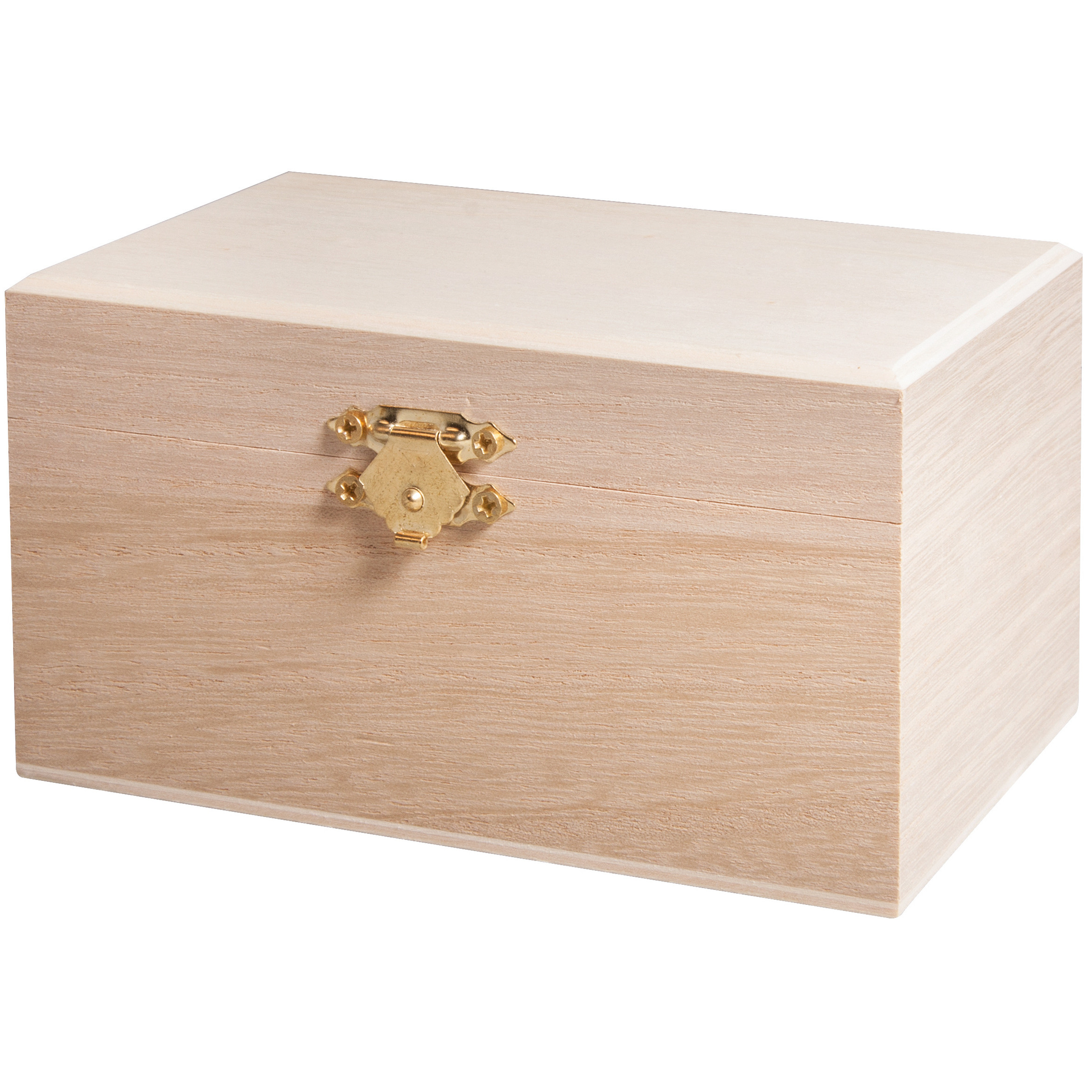 Houten kistje-box met sluiting en deksel 14 x 8 x 7 cm Sieraden-spulletjes-sleutels