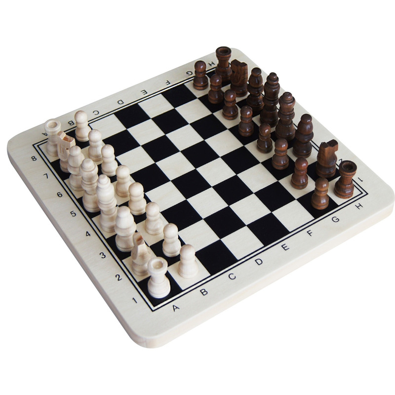 Houten schaakspel 30 x 30 cm