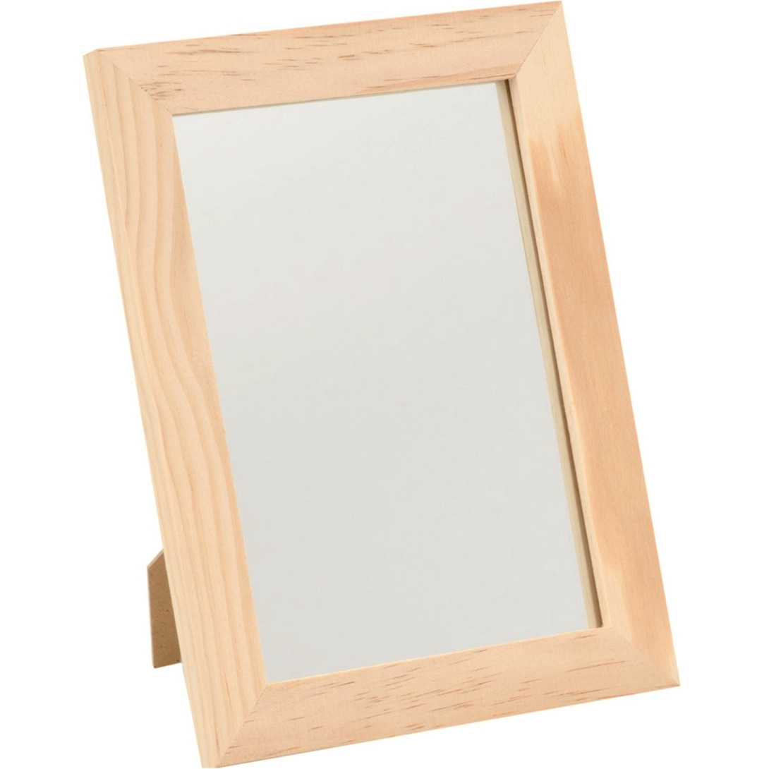 Houten spiegel 29 x 34,5 cm DIY hobby-knutselmateriaal