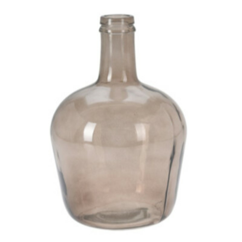 H&S Collection Bloemenvaas San Remo Gerecycled glas beige transparant D19 x H30 cm