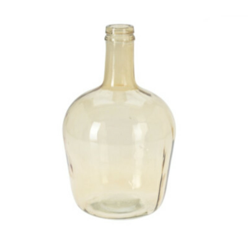 H&S Collection Bloemenvaas San Remo Gerecycled glas geel transparant D19 x H30 cm