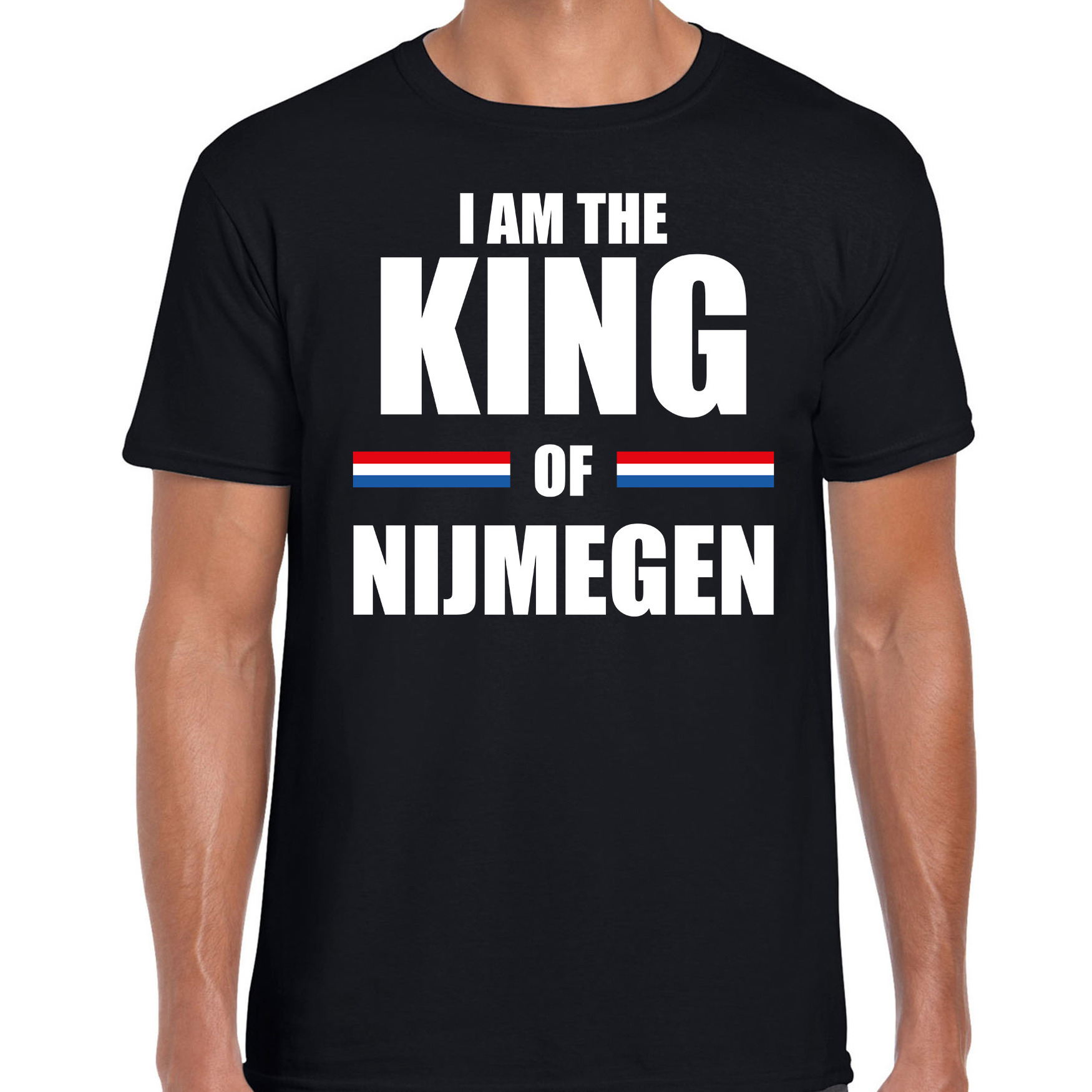 I am the King of Nijmegen Koningsdag t-shirt zwart voor heren