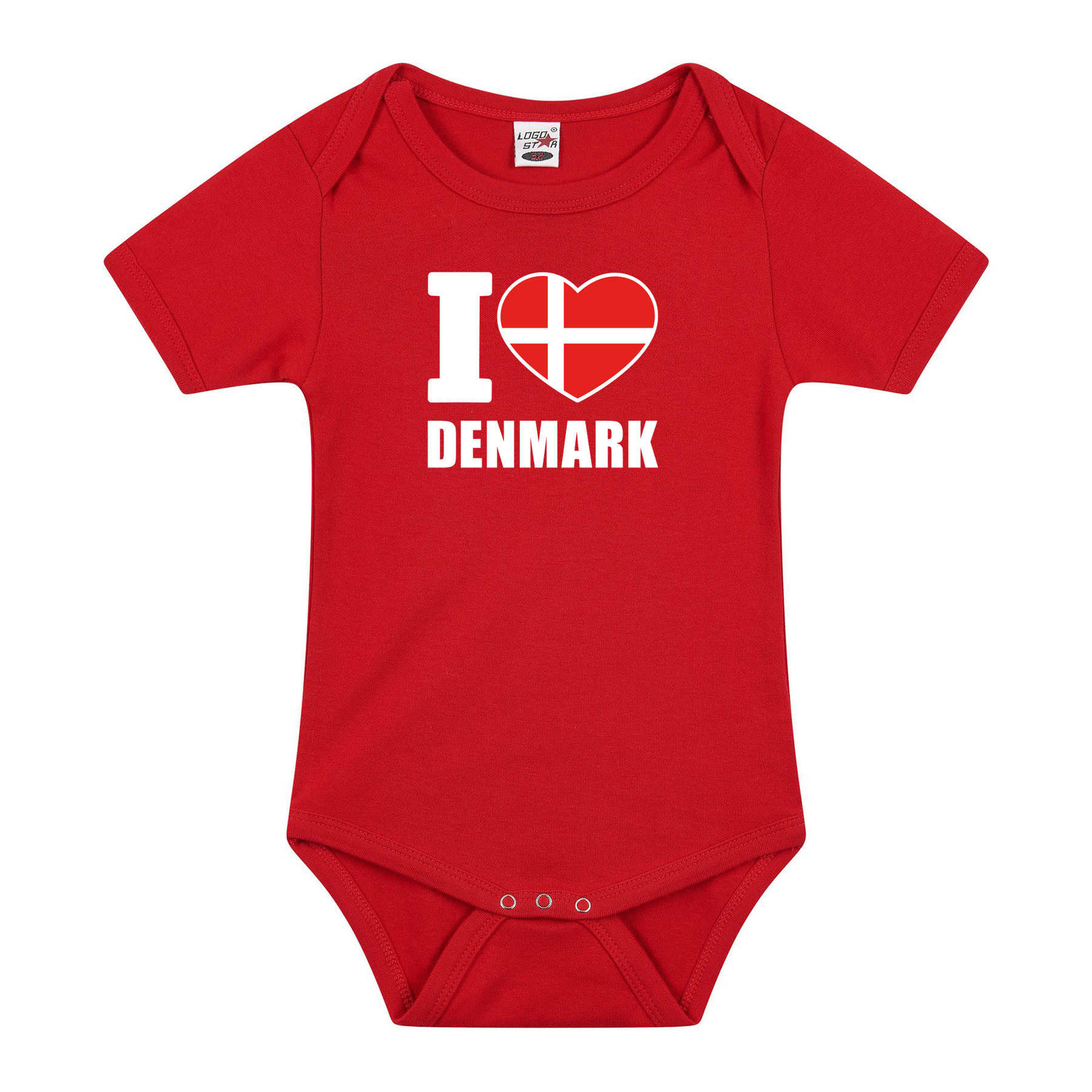 I love Denmark baby rompertje rood Denemarken jongen-meisje