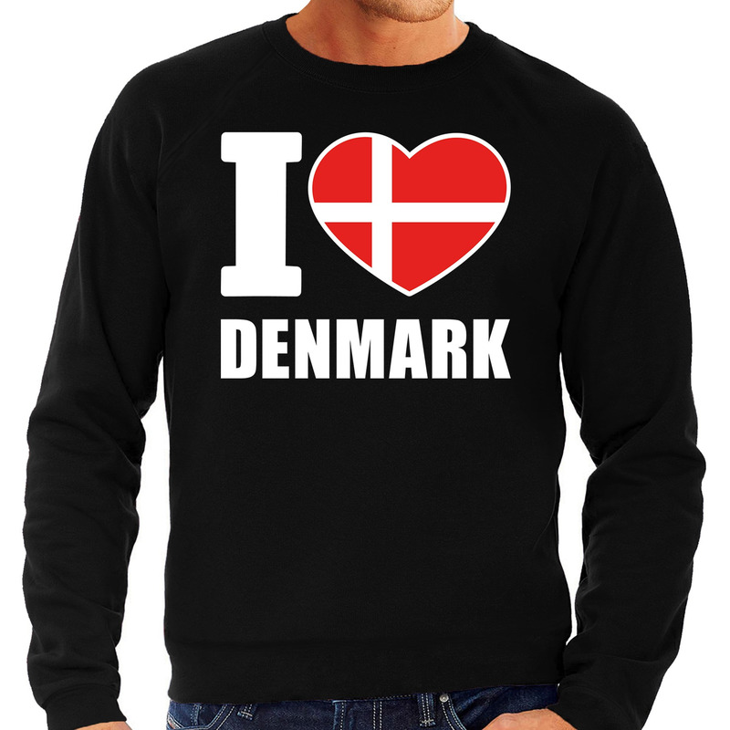 I love Denmark sweater-trui zwart voor heren