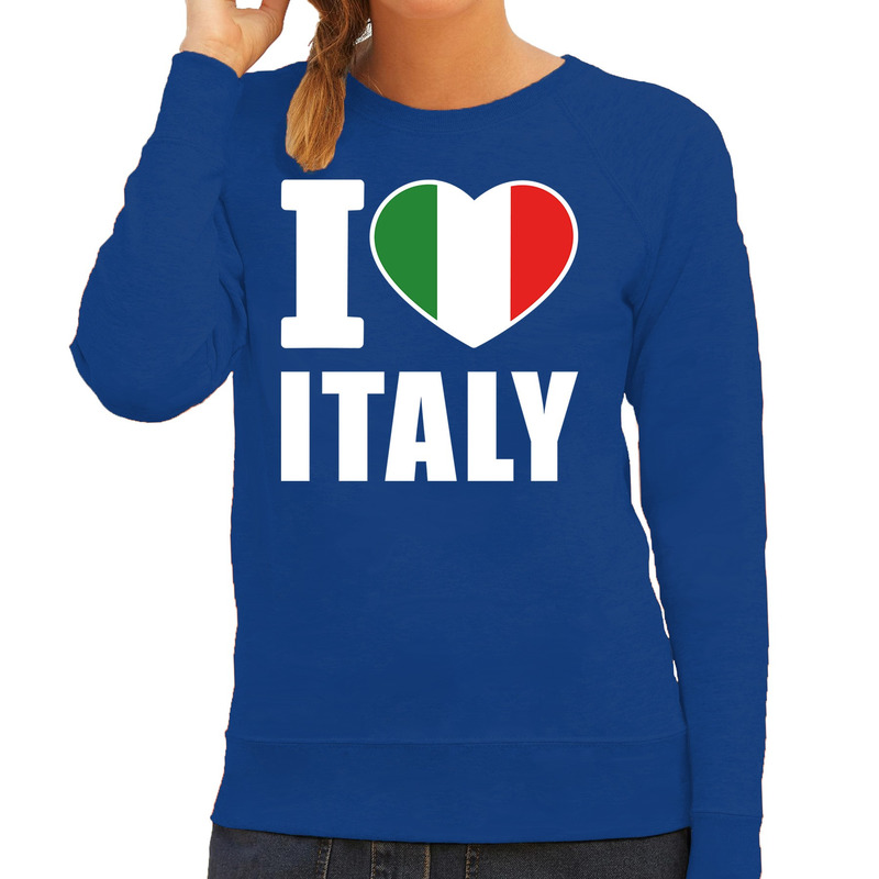 I love Italy sweater-trui blauw voor dames