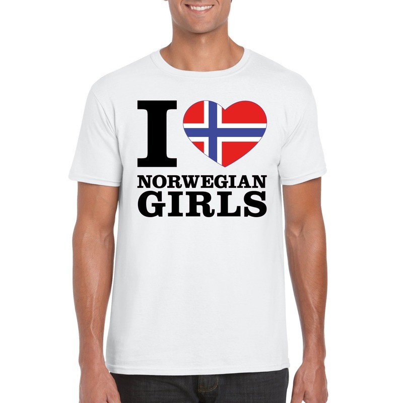 I Love Norwegian girls vakantie t-shirt Noorwegen heren