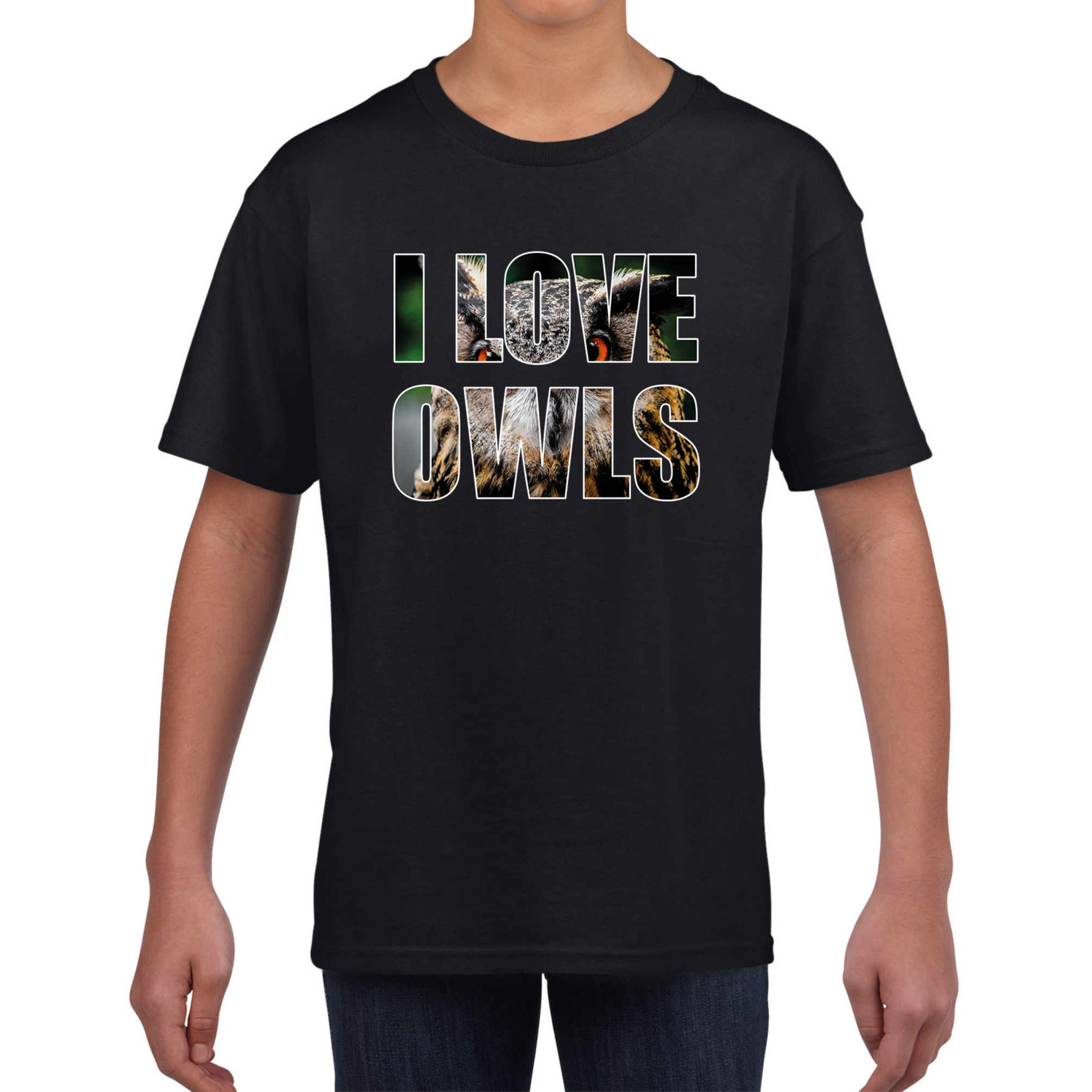 I love owls-uilen t-shirt zwart kids