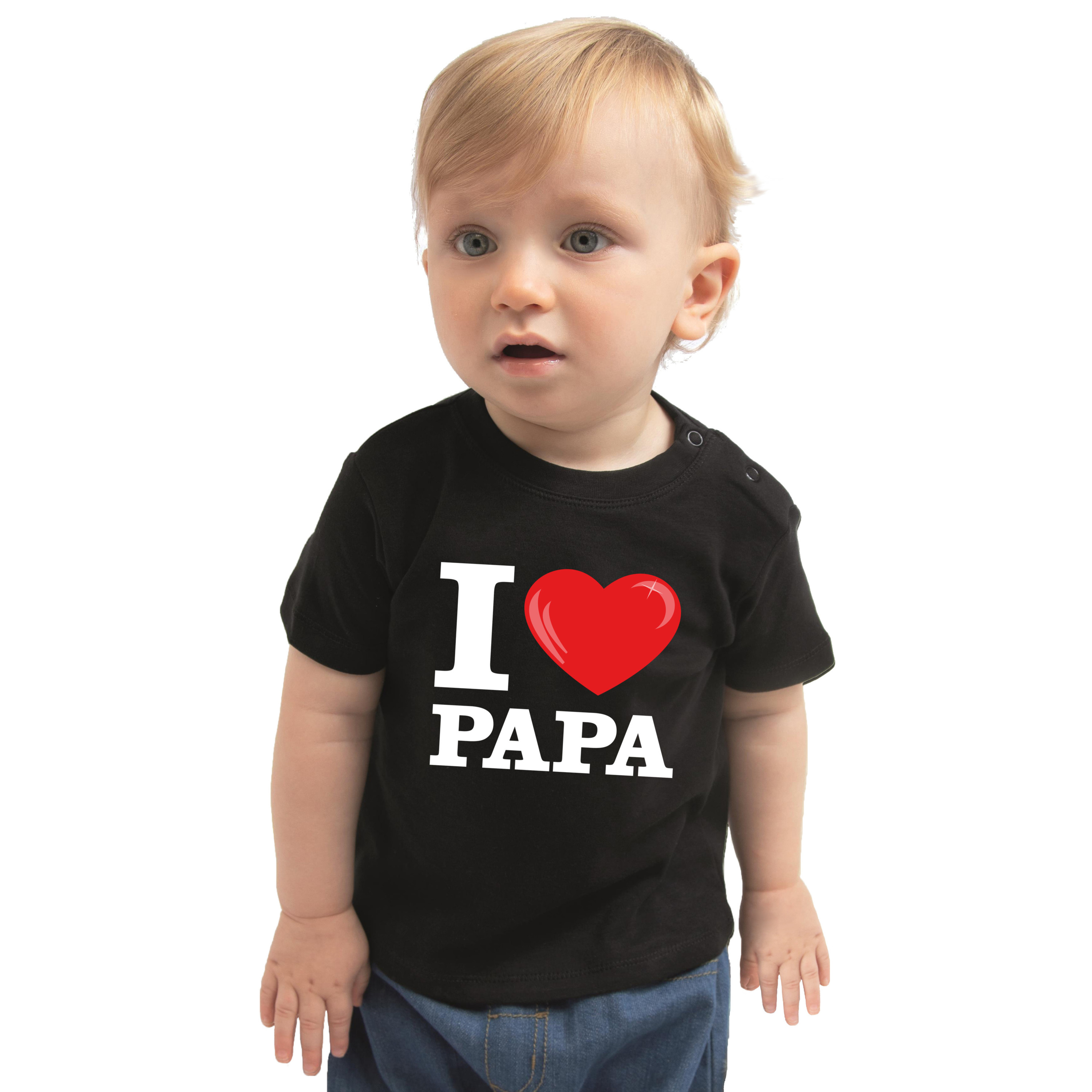 I love papa cadeau t-shirt zwart peuter jongen-meisje