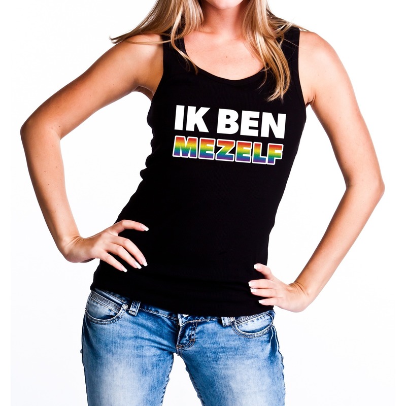 Ik ben mezelf regenboog gaypride tanktop-mouwloos shirt voor dam