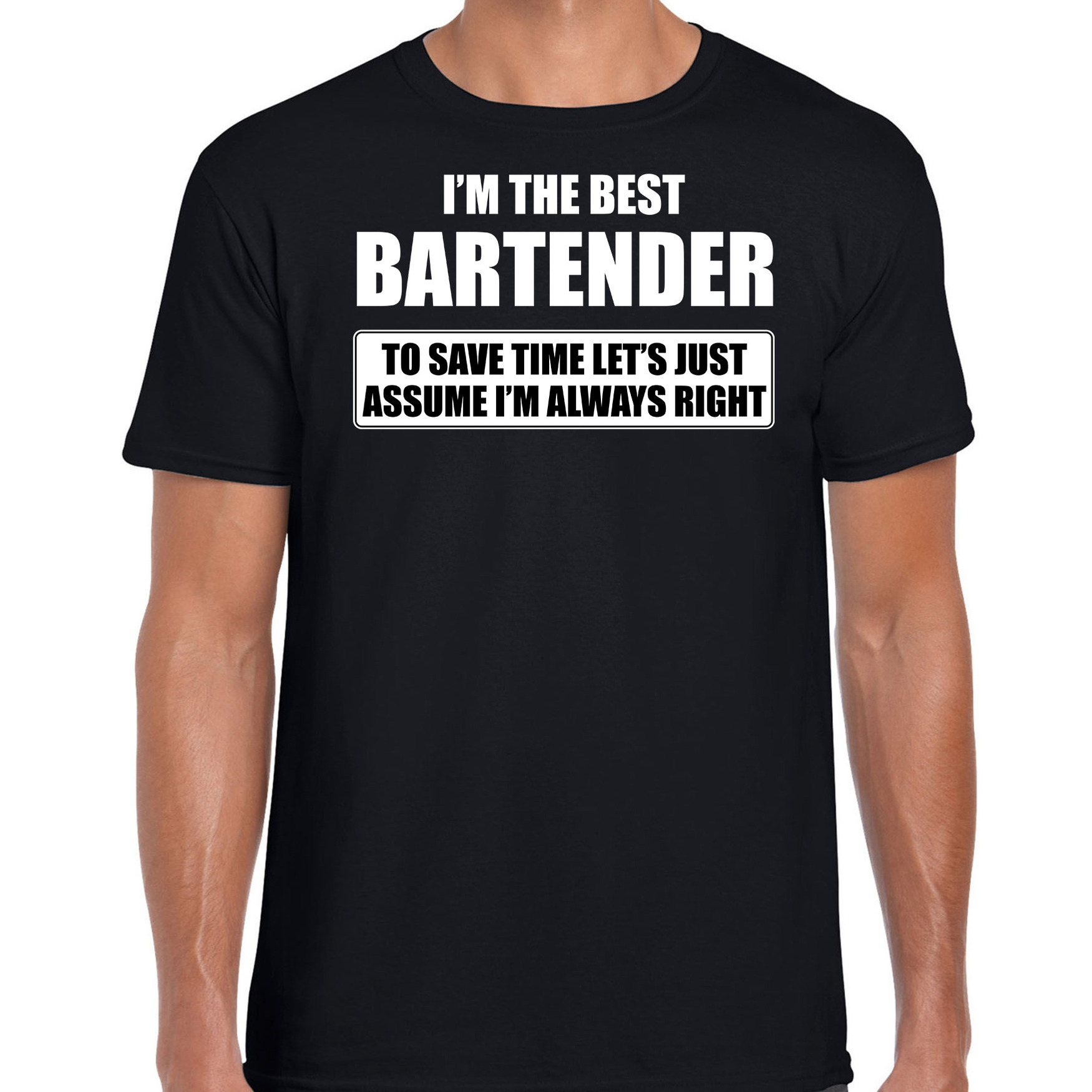 I'm the best barttender t-shirt zwart heren De beste barman cadeau