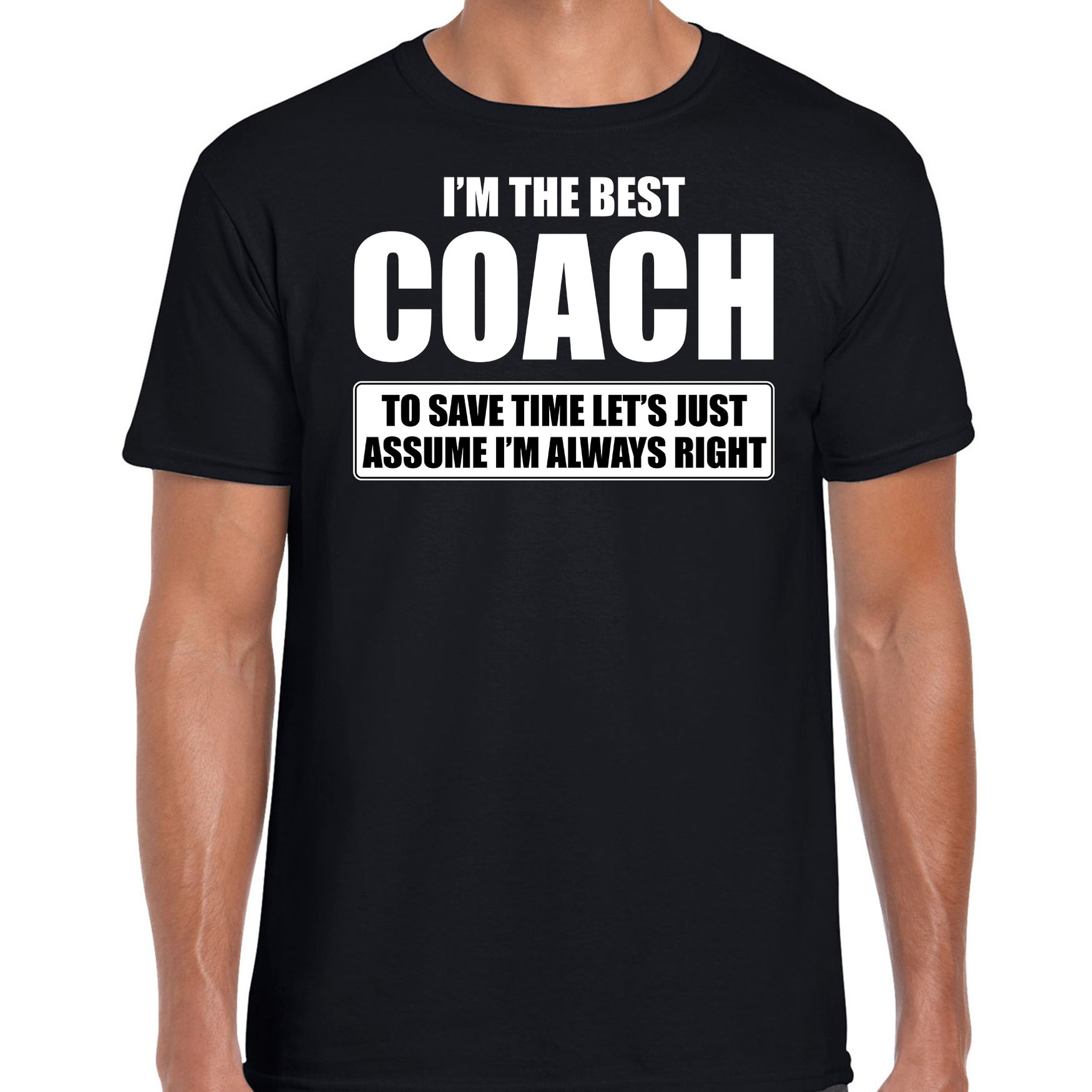 I'm the best coach t-shirt zwart heren De beste coach cadeau