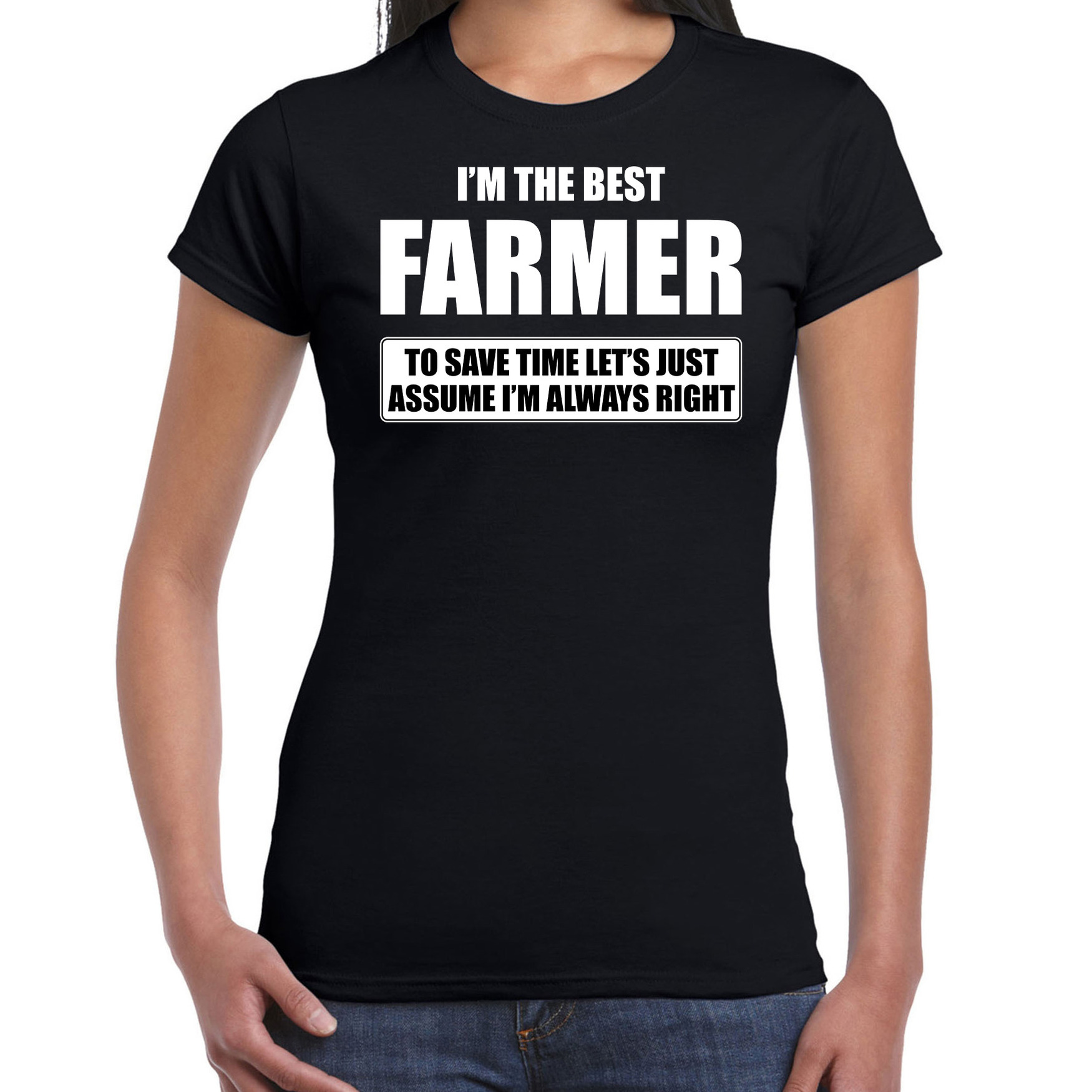 I'm the best farmer t-shirt zwart dames De beste boerin cadeau