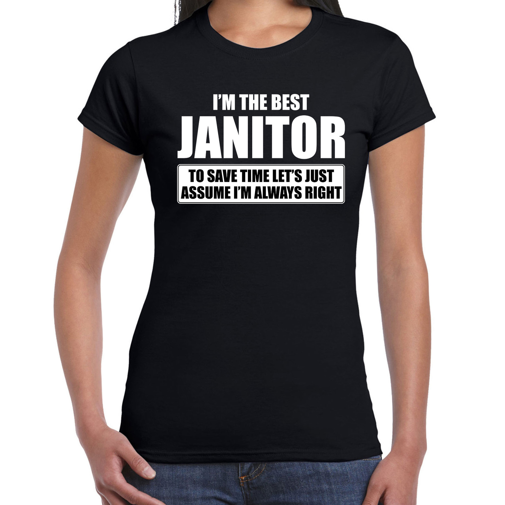 I'm the best janitor-ik ben de beste congierge cadeau t-shirt zwart voor dames