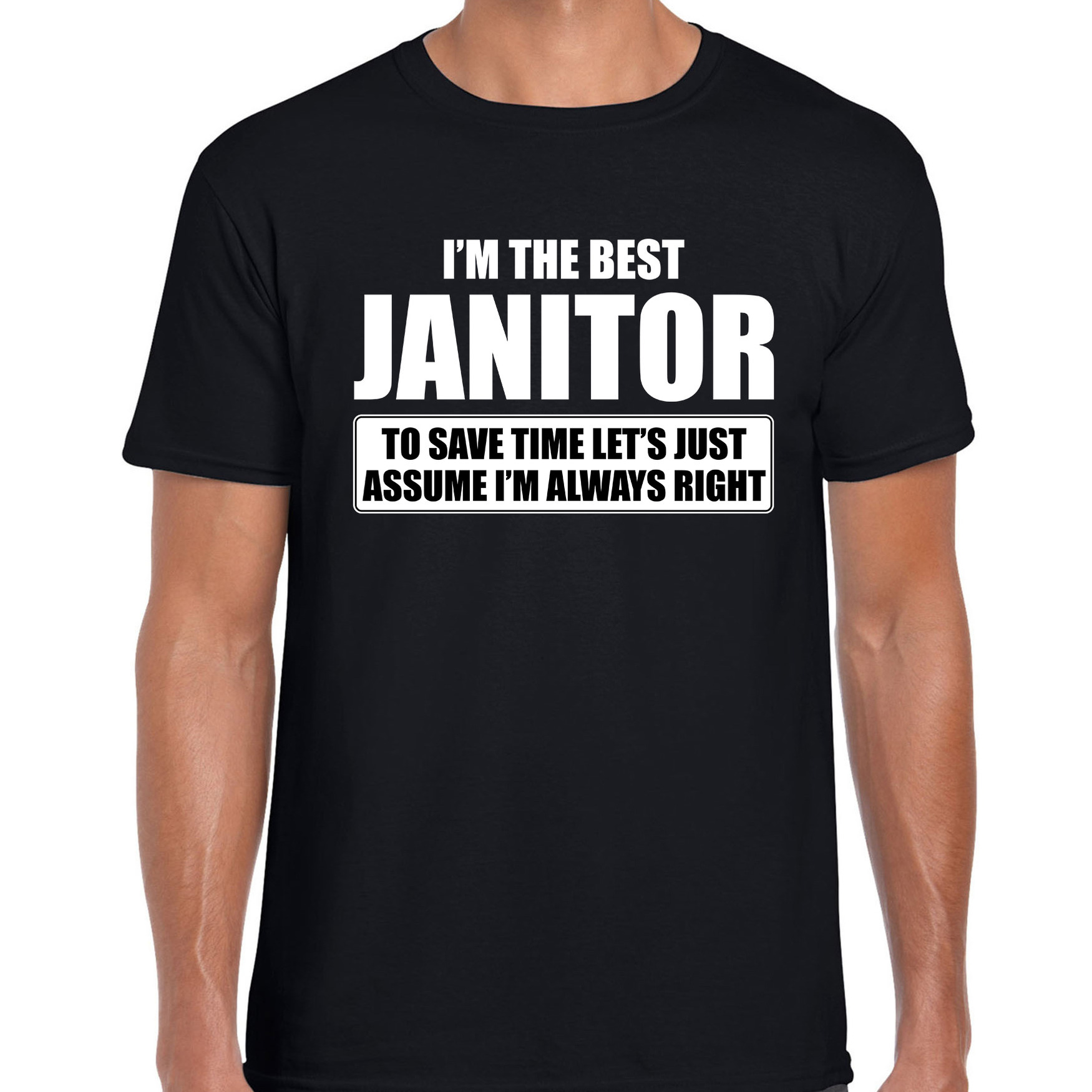 I'm the best janitor-ik ben de beste congierge cadeau t-shirt zwart voor heren