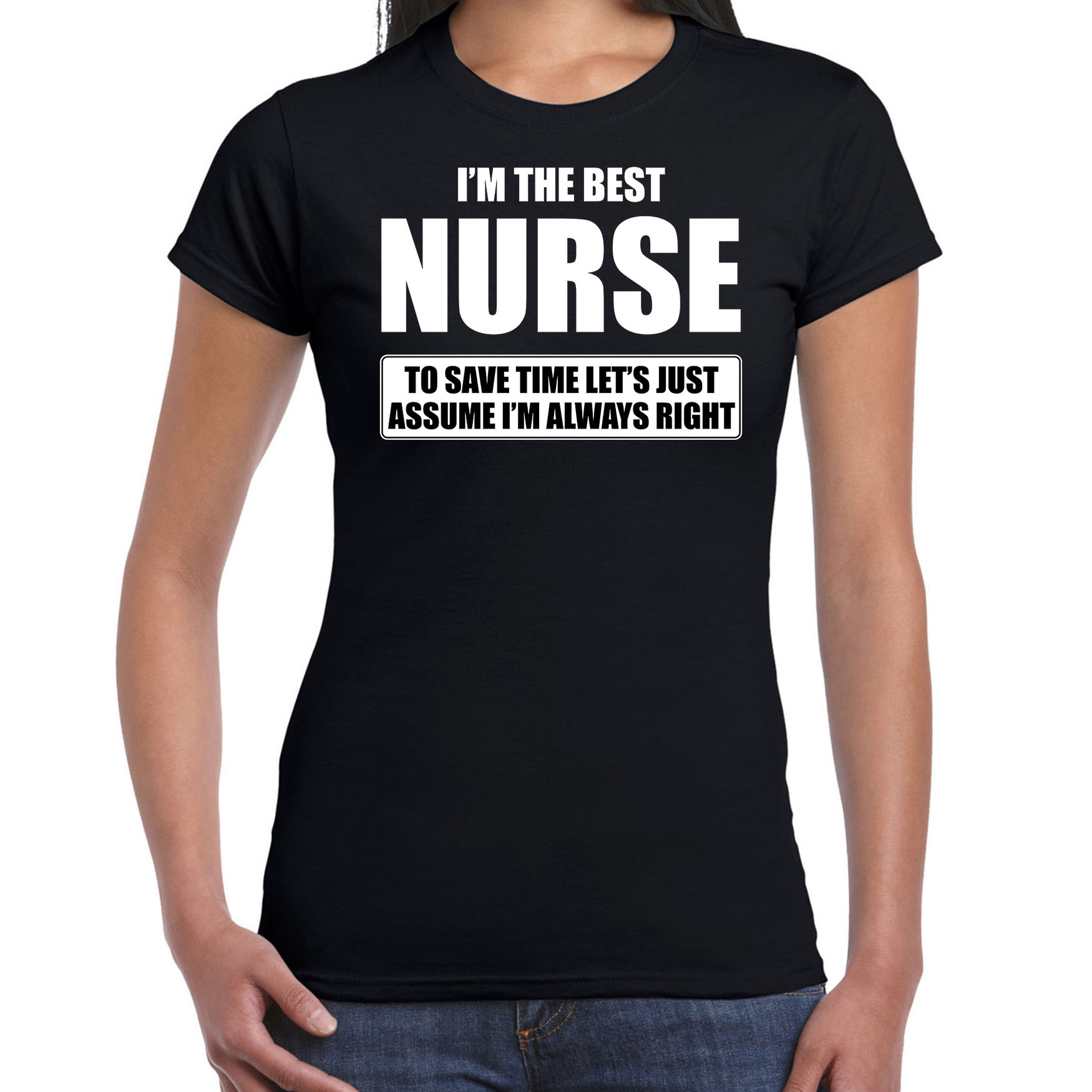 I'm the best nurse t-shirt zwart dames De beste verpleegster-zuster cadeau