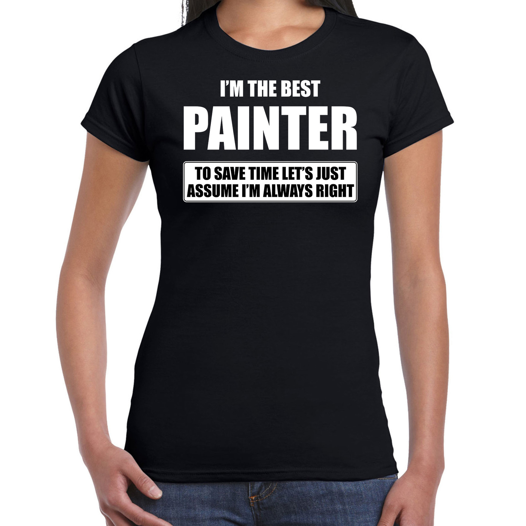 I'm the best painter t-shirt zwart dames De beste schilder cadeau