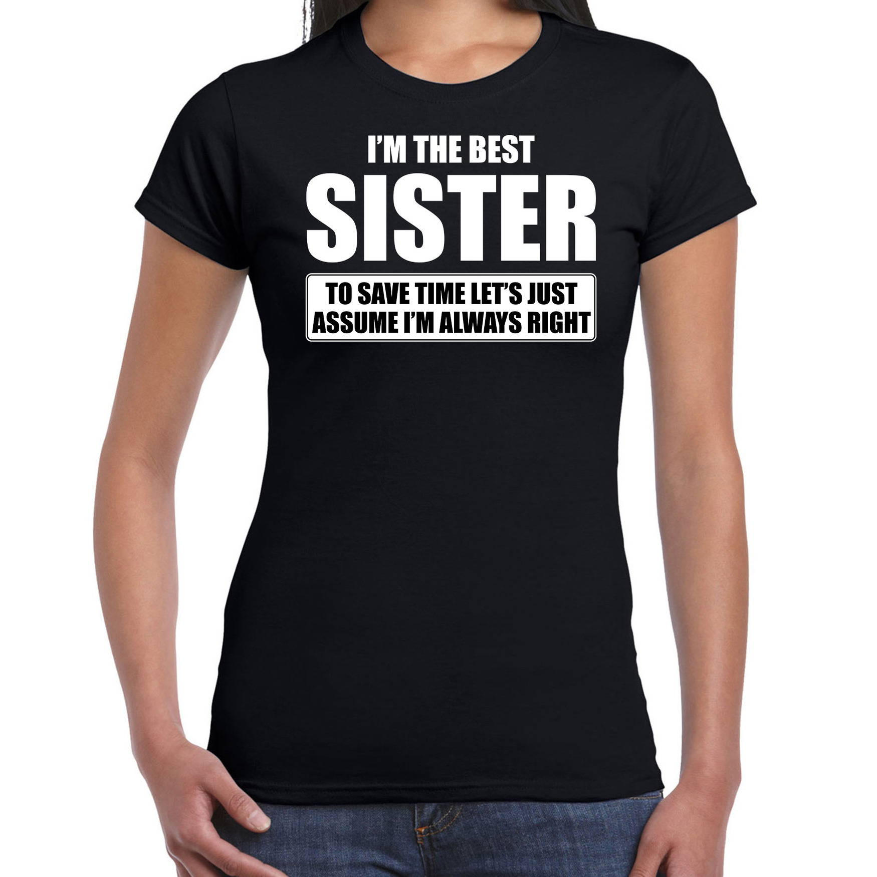 I'm the best sister t-shirt zwart dames De beste zus cadeau