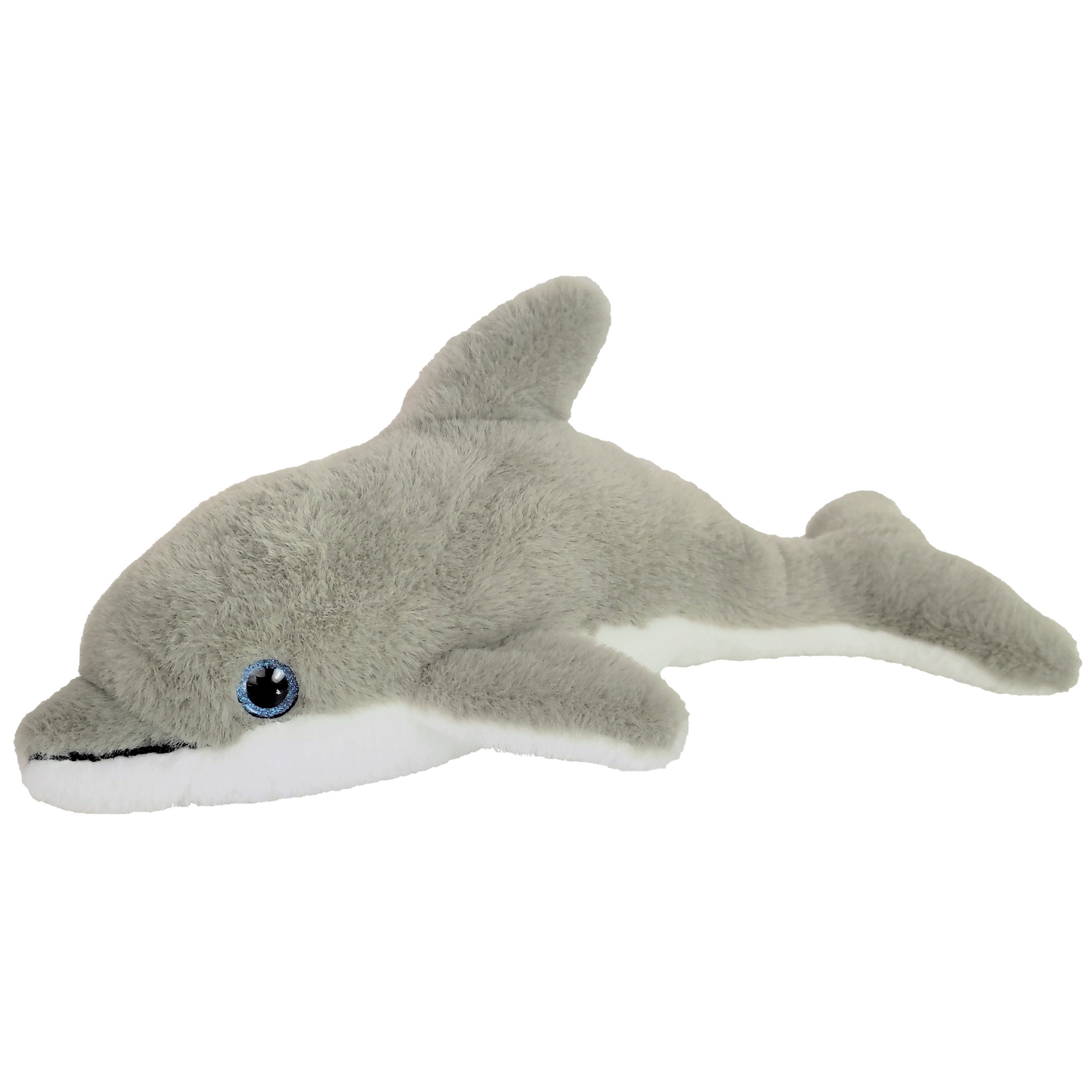Inware pluche dolfijn knuffeldier grijs-wit zwemmend 32 cm