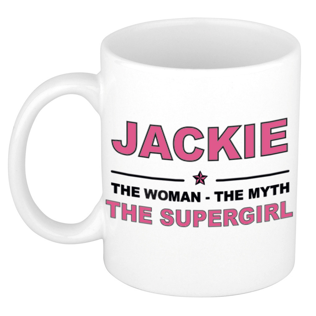 Jackie The woman, The myth the supergirl verjaardagscadeau mok-beker keramiek 300 ml