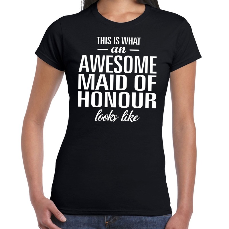 Kado shirt voor trouw getuige awesome maid of honour bedrukking