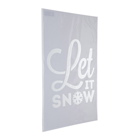 Kerst raamdecoratie sjablonen Let it snow tekst 54 cm