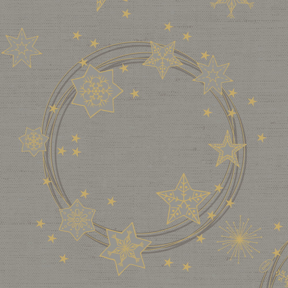 Kerst thema servetten 12x st 40 x 40 cm papier grijs met gouden sterren