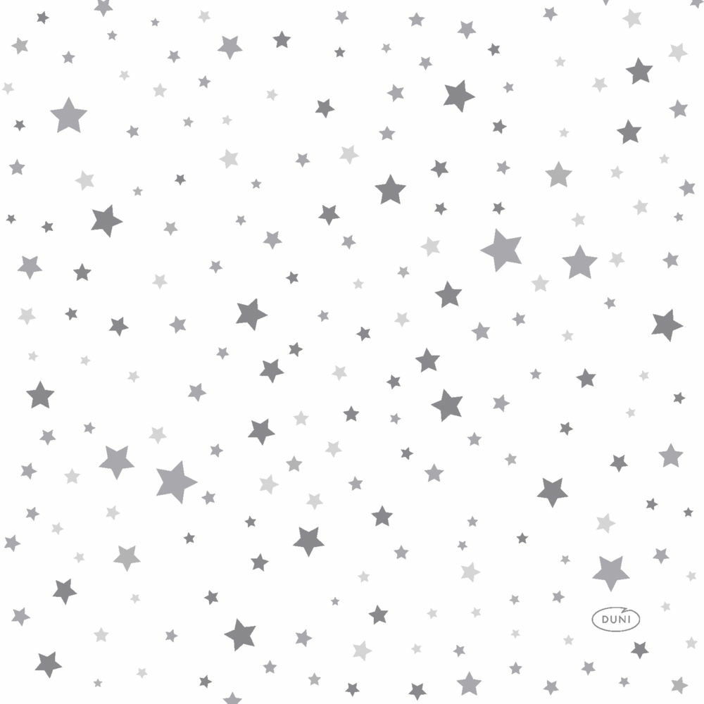 Kerst thema servetten 20x st 33 x 33 cm wit met sterren
