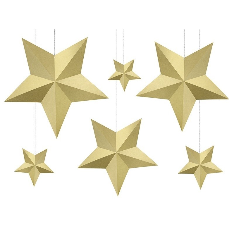 Kerst versiering gouden sterretjes 12 stuks