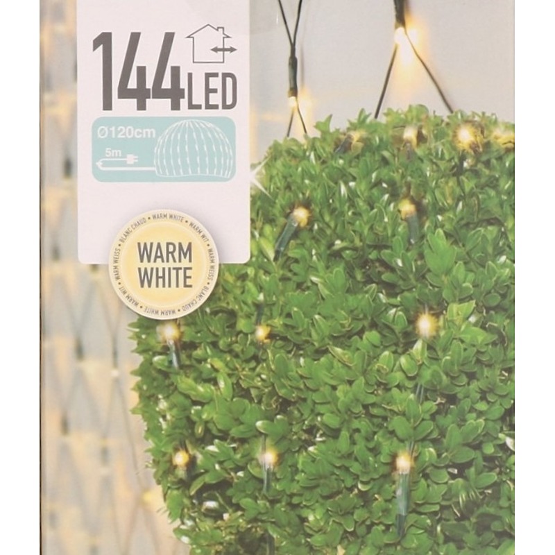 Kerst warm witte LED verlichting rond lichtgordijn 120 cm voor buxus bal-bol
