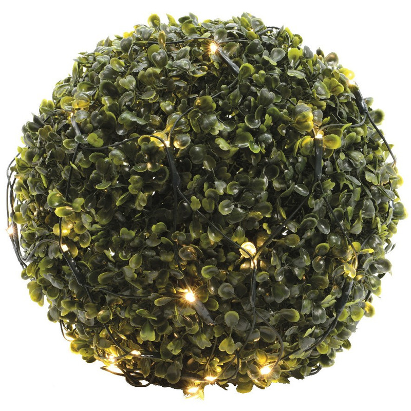 Kerst warm witte LED verlichting rond lichtgordijn 35 cm voor buxus bal-bol