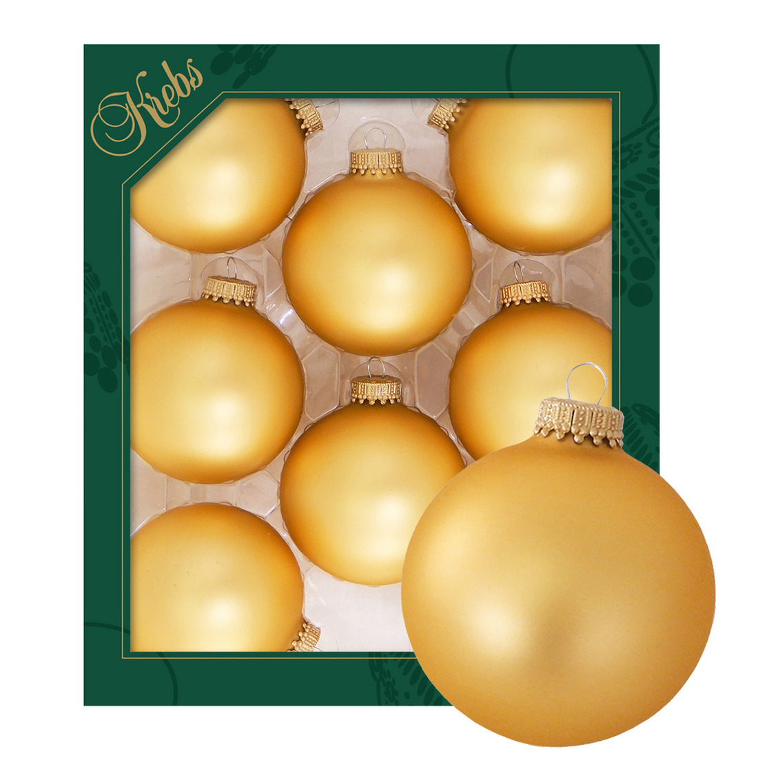 Kerstballen 8x stuks honing goud glas 7 cm mat
