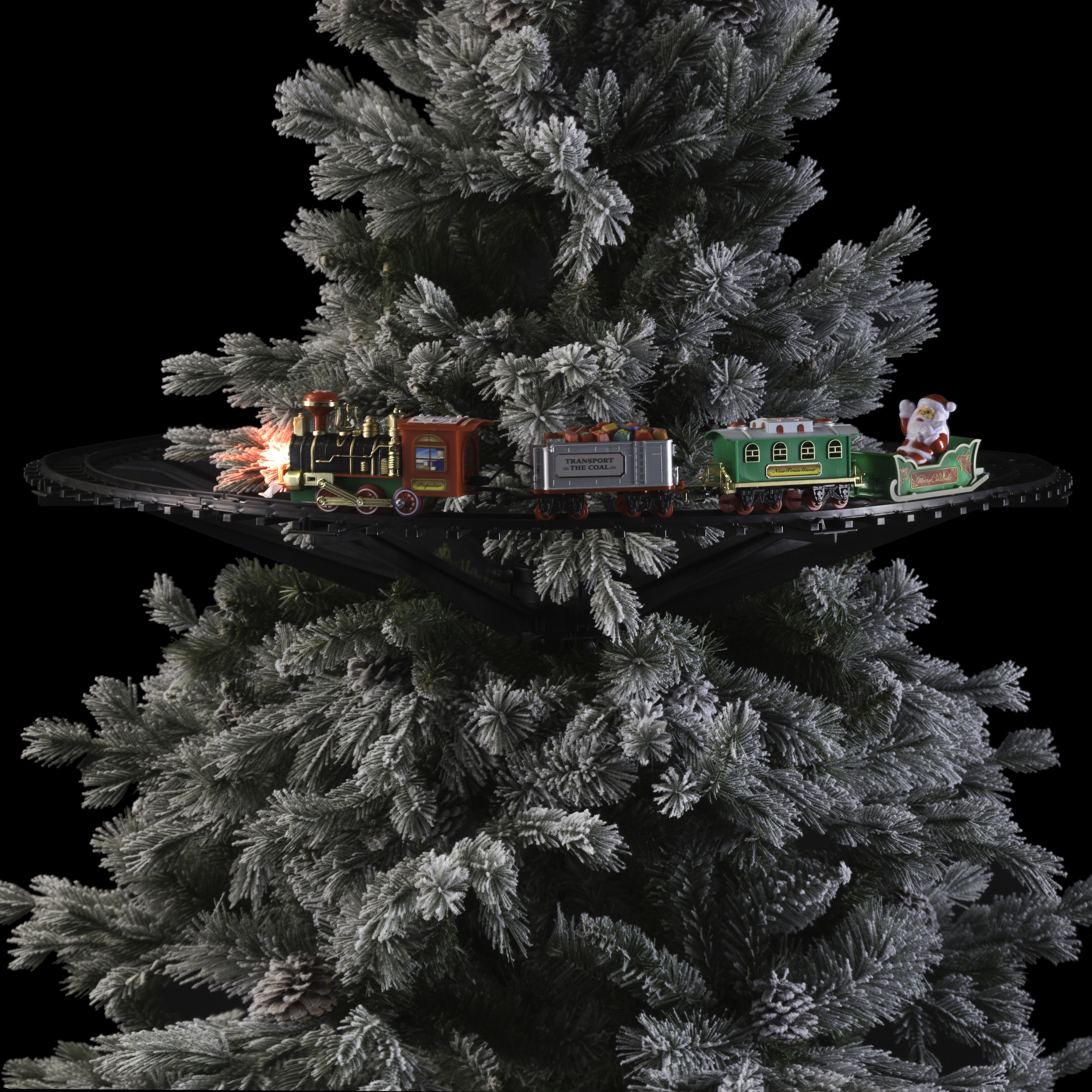 Kerstboom trein rijdend 23-delig met licht en muziek -kersttrein