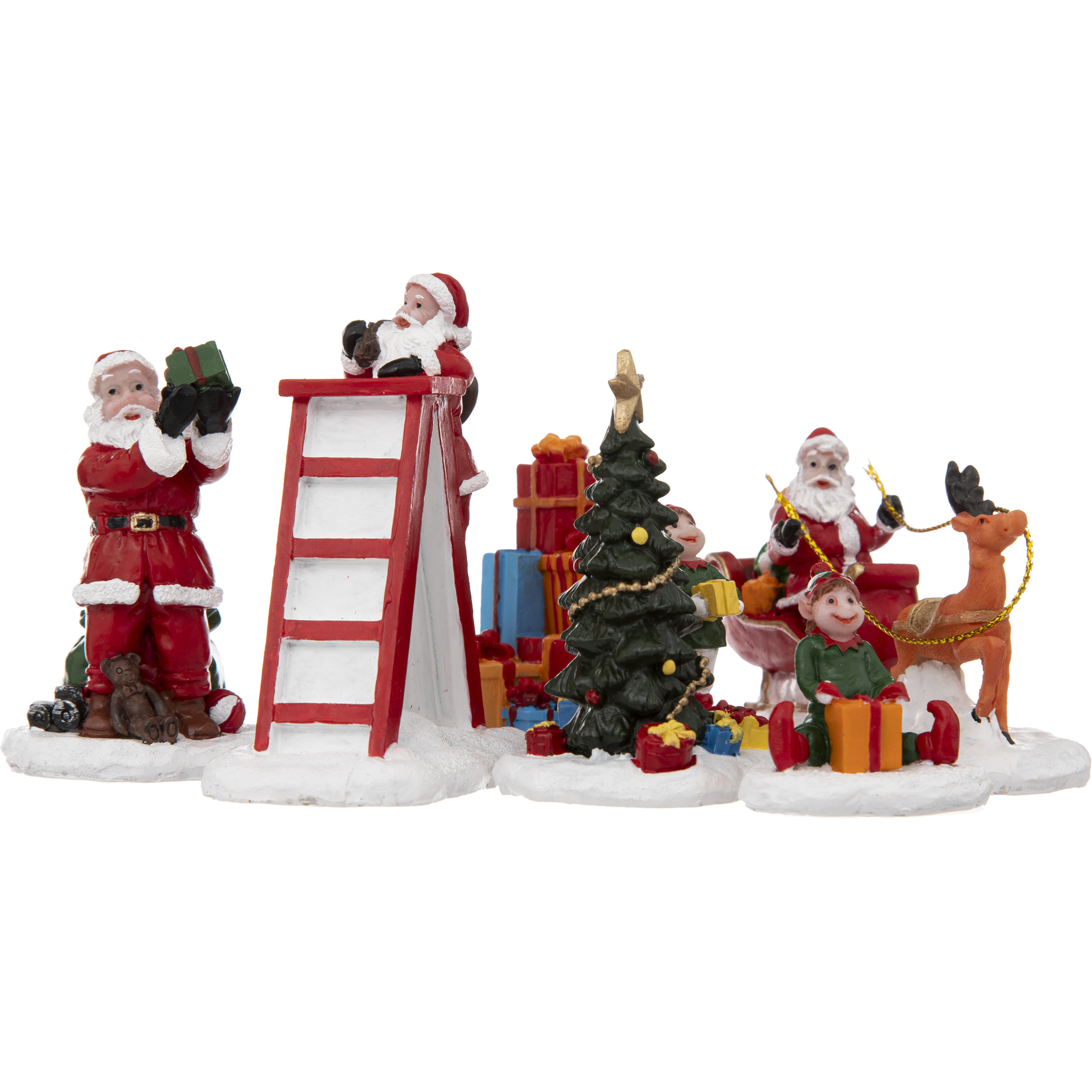 Kerstdorp accessoires miniatuur figuurtjes poppetjes-kerstman