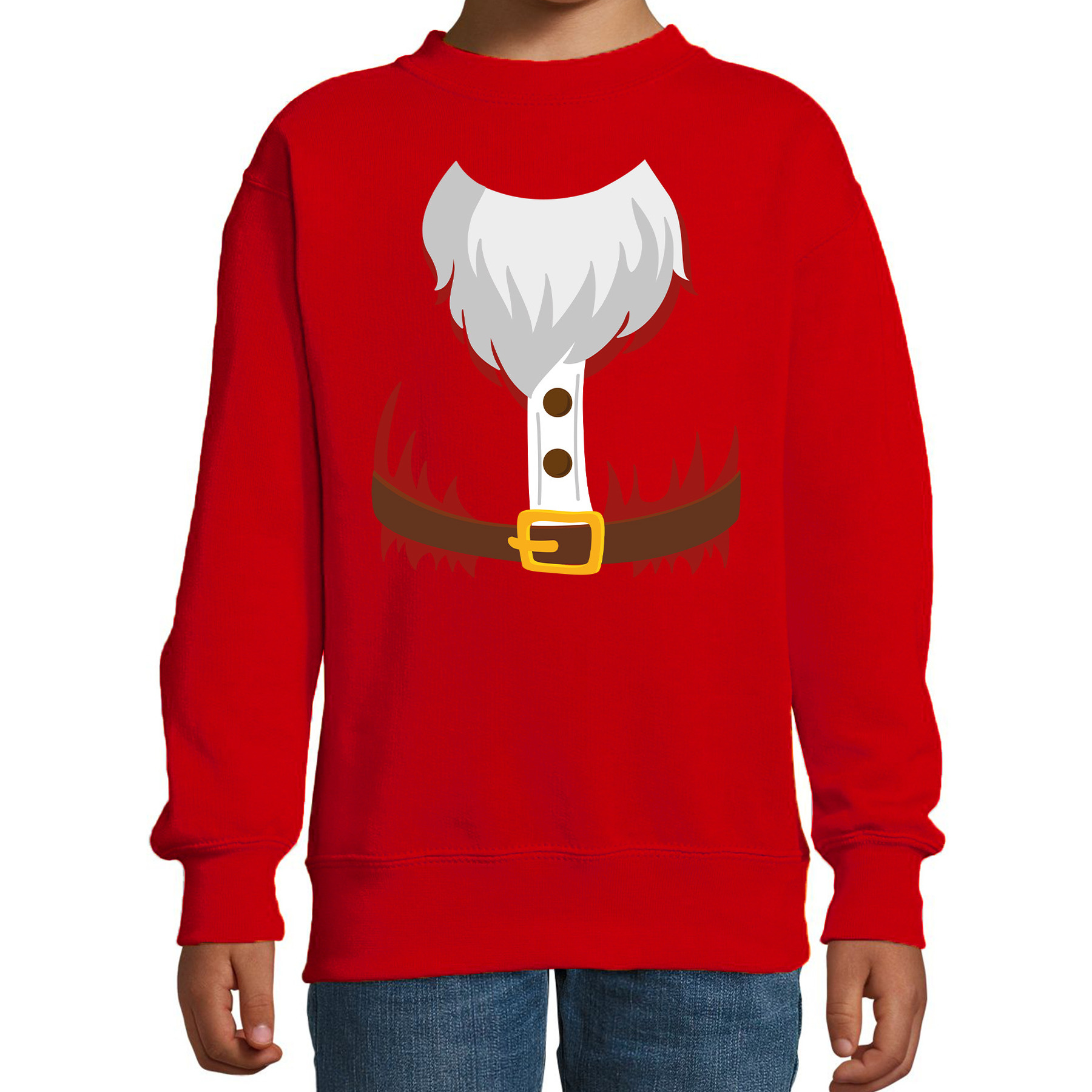Kerstman kostuum verkleed sweater-trui rood voor kinderen