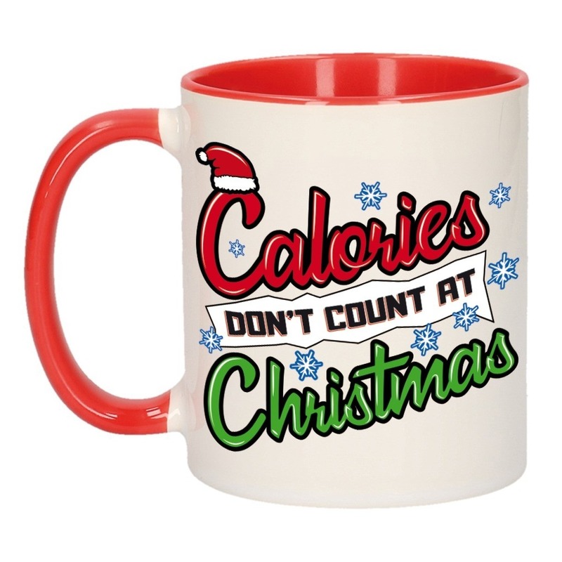 Kerstmis kado mokken-bekers calories dont count at Christmas 300 ml
