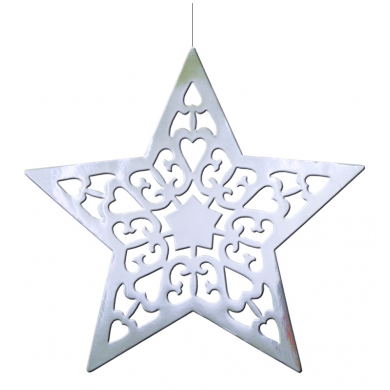 Kerstster decoratie zilver 50 cm