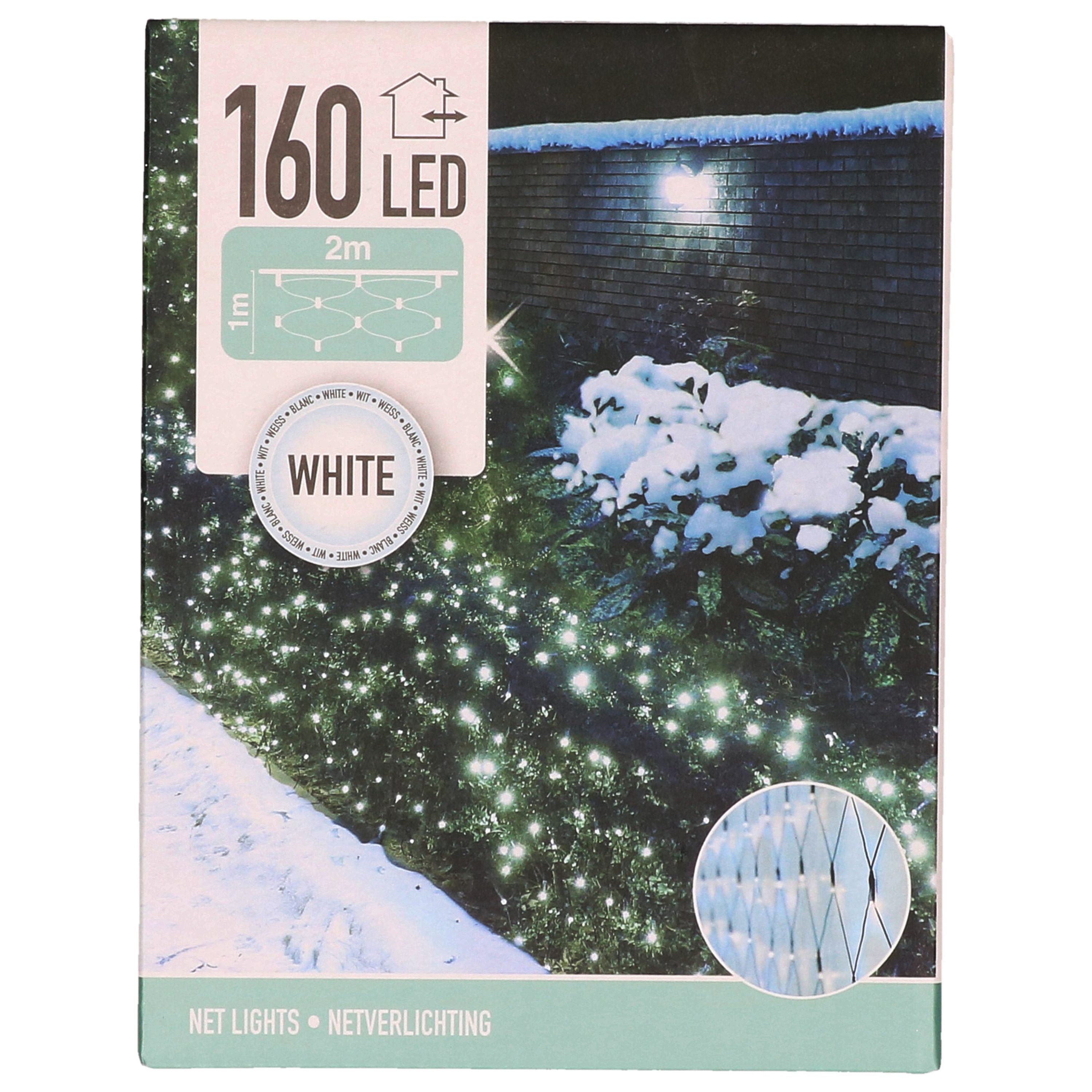 Kerstverlichting lichtnetten-netverlichting 200 x 100 cm helder wit