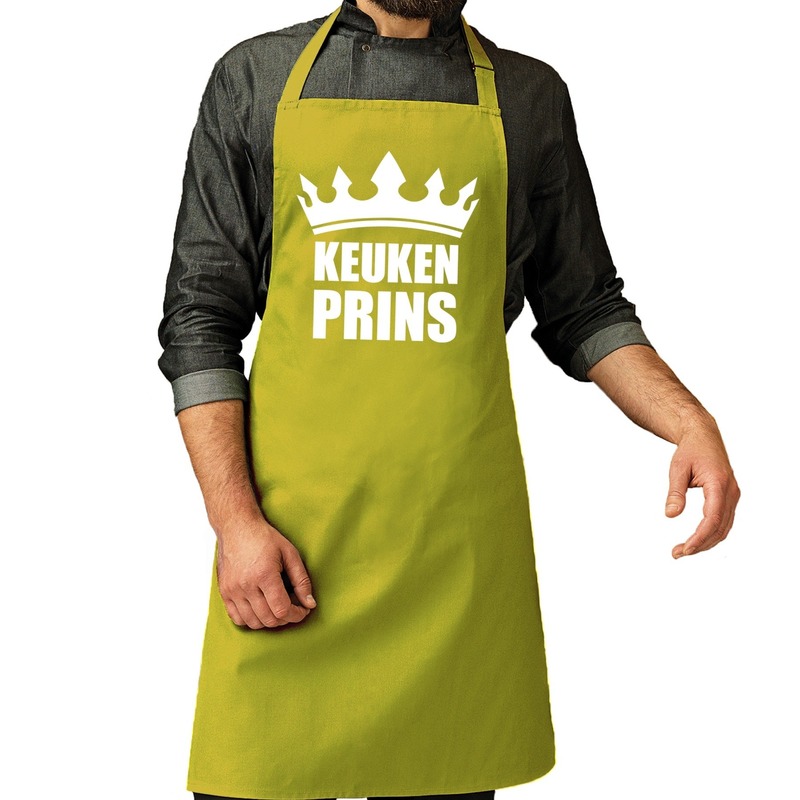 Keuken Prins barbeque schort-keukenschort lime groen heren