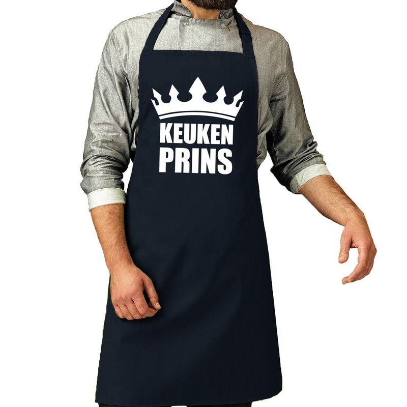 Keuken Prins barbeque schort-keukenschort navy voor heren
