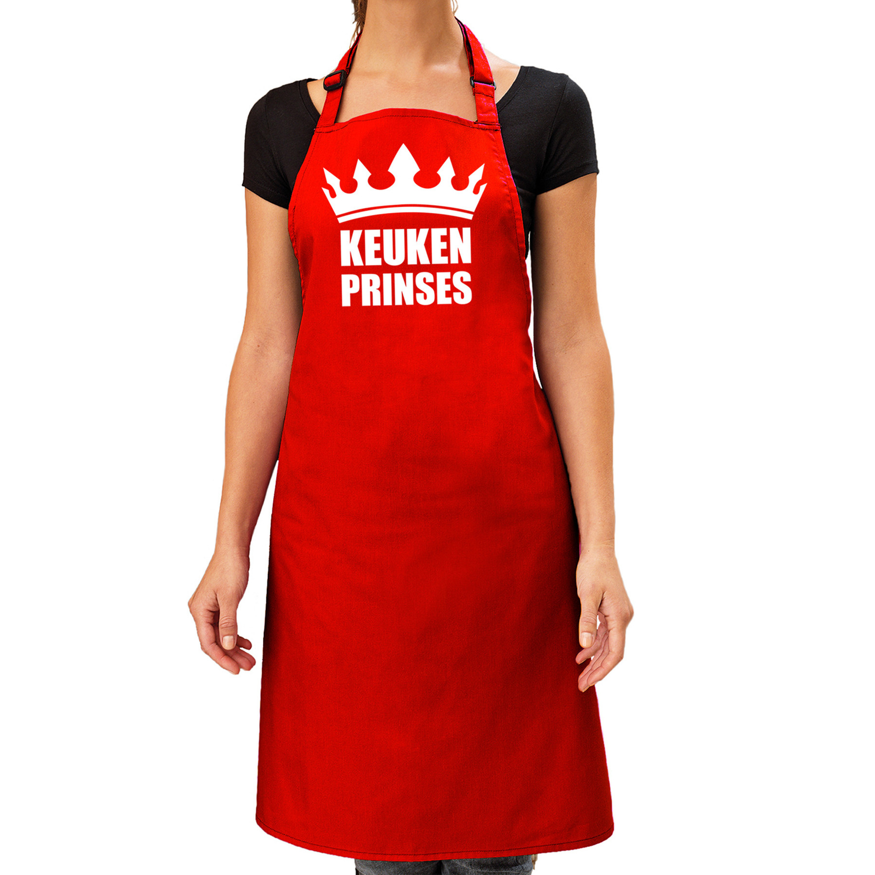 Keuken Prinses barbeque schort-keukenschort rood dames