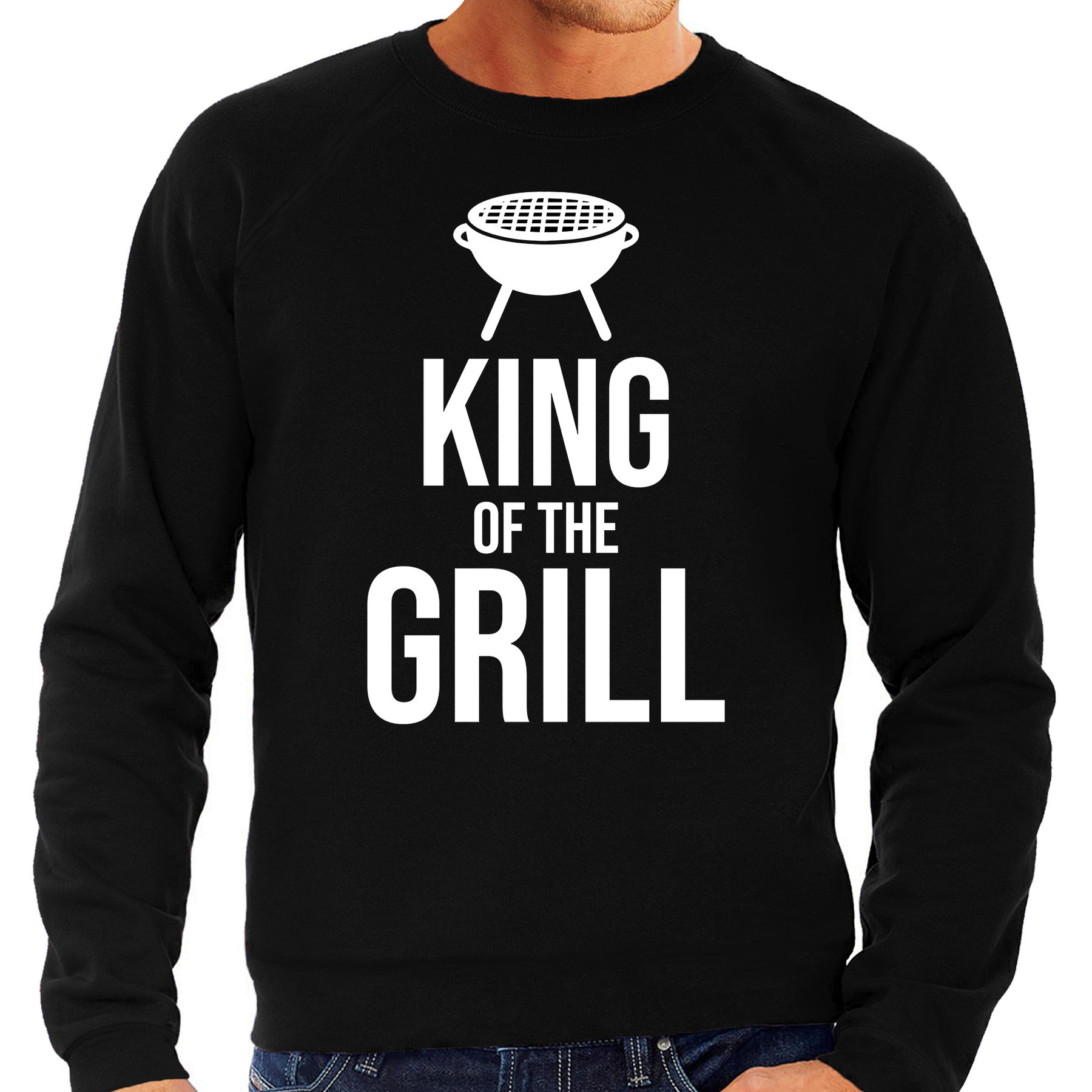 King of the grill bbq-barbecue cadeau sweater zwart voor heren